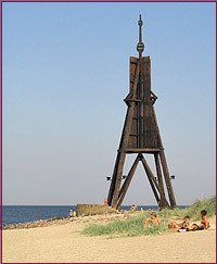 Die Kugelbake das Wahrzeichen von Cuxhaven Kugelbake, Grenze zwischen Elbmündung und Nordsee